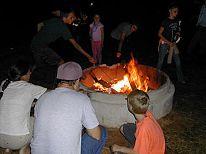 A hayride and bonfire at Uncle Shucks, Dawsonville, Georgia