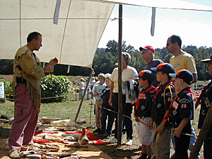 Special demonstrations on Scout Days at Uncle Shuck's in Dawsonville, Georgia
