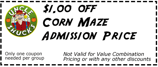 Coupon for $1 off at Uncle Shucks in Dawsonville, Georgia